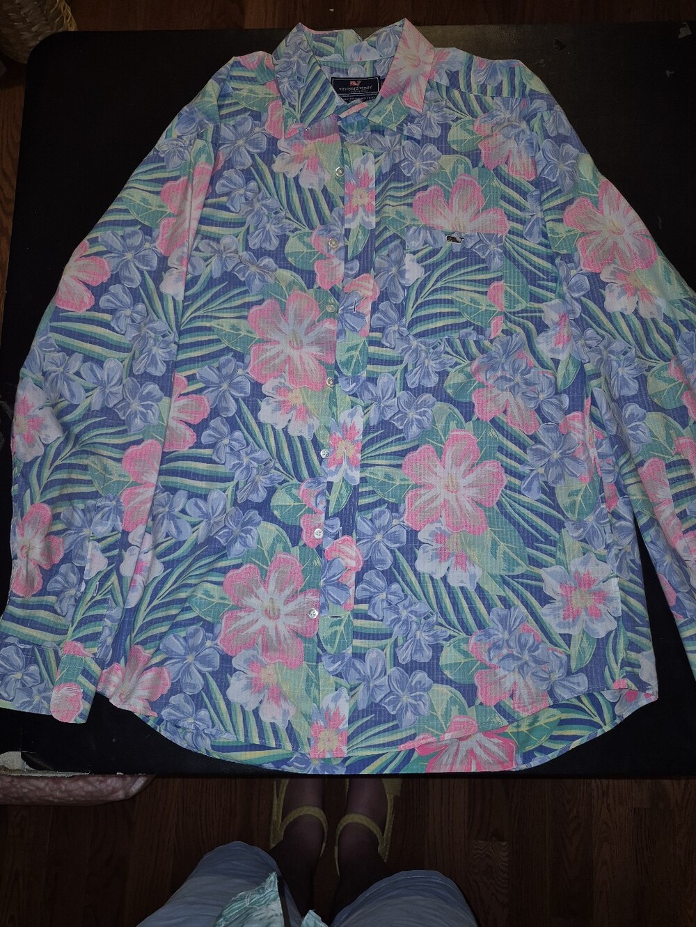 Vineyard Vines Floral Button-Down Shirt - Pink & Blue